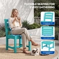 thumbnail image 4 of KINGYES 6 Piece Patio Dining Set, HDPE Outdoor Table and Chairs with Bench, Aruba Blue, 4 of 11