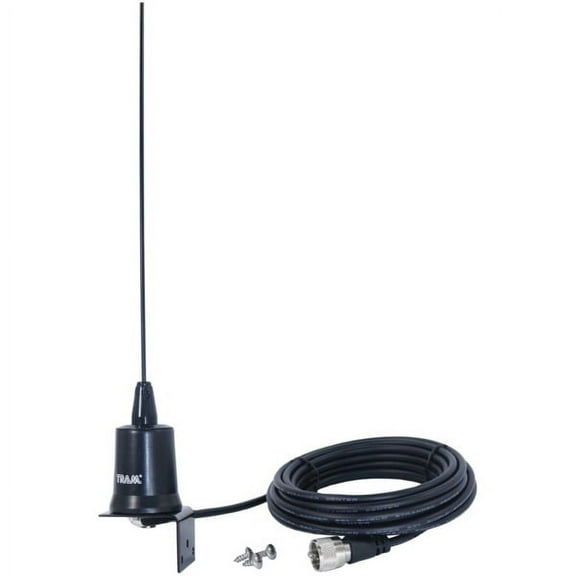 Tram 10250 Tunable 144mhz-174mhz Tunable Vhf 3dbd Gain Trunk Or Hole Mount Antenna Kit With Pl-259 Connector