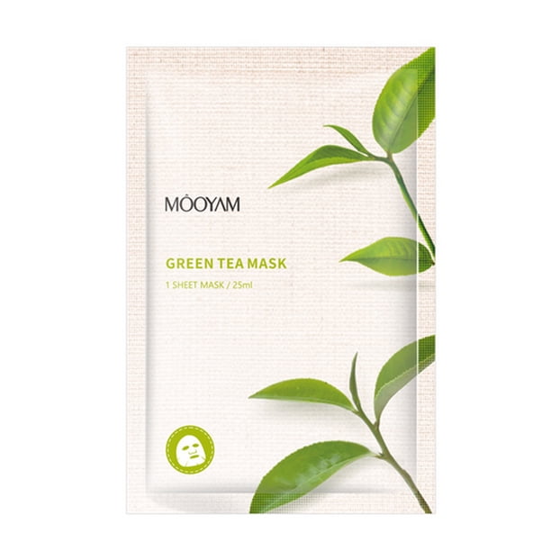 MOOYAM Hoja de mascarilla facial de té verde Hidratante Mascarilla facial hidratante Reafirmante Mas MOOYAM Mascarilla de té verde