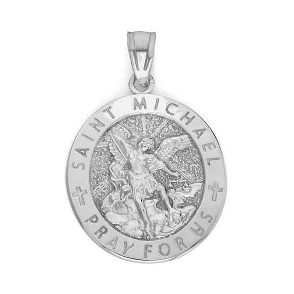 925 Sterling Silver Oval St. Michael Pendant - Catholic Saint Jewelry Gifts for Men and Women