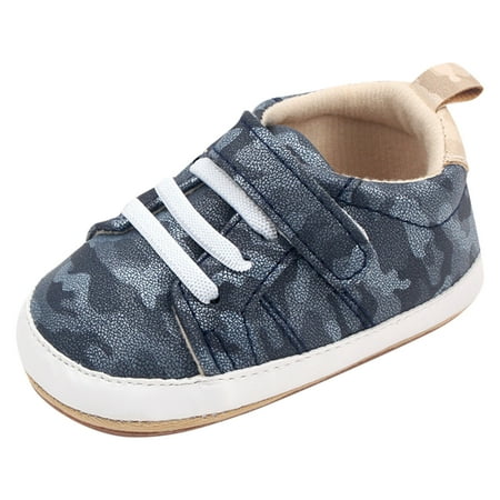NOLDARES Baby Boys Girls Sneakers Soft Rubber Sole Loafers Anti-Slip Toddler Shoes(Blue 6-12 Months)