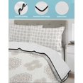 thumbnail image 4 of Quilts Twin-XL Size Bedding Set, Vintage Bohemia Lightweight Quilted Comforter, Gray Flowers Boho Pattern Cream Soft Reversible Bedspread Coverlet with Pillow Covers for All Season, 68" x 98", 4 of 7