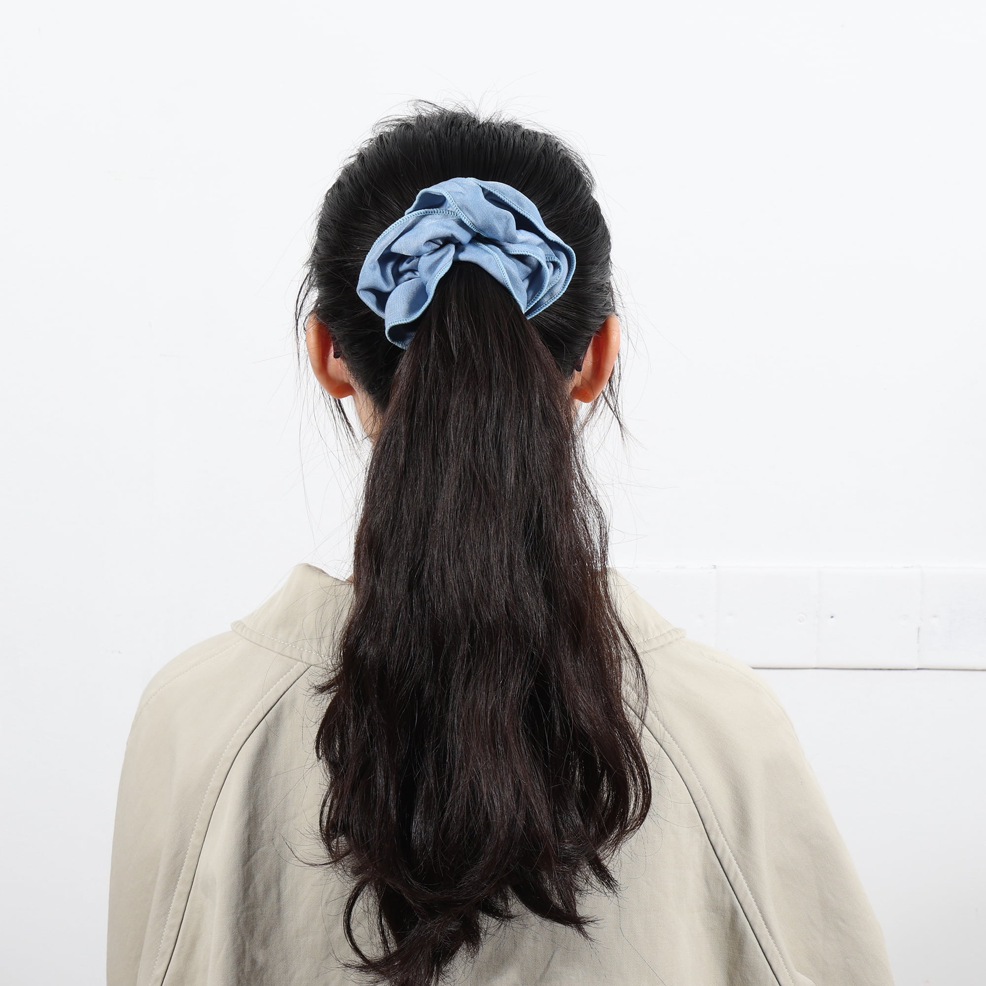 Unique Bargains Denim Hair Ties All Occasions Hair Types 1 Pc Light Blue