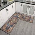 thumbnail image 3 of Kitchen Rugs and Mats Non Skid Washable Boho Brown Vintage Carpet Kitchen Mat and Rug Set,Floor Cushion Waterproof Rug,Rubber Backed Area Rugs for Kitchen Laundry, 3 of 7