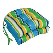 Blazing Needles 16-inch Spun Polyester Patterned Outdoor U-shaped Tufted Chair Cushion