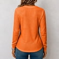 thumbnail image 4 of Dwellite Women Long Sleeve Sweater Waffle Oversized Pullover Tops Casual Loose Henley Blouses for Fall Winter Orange M, 4 of 8