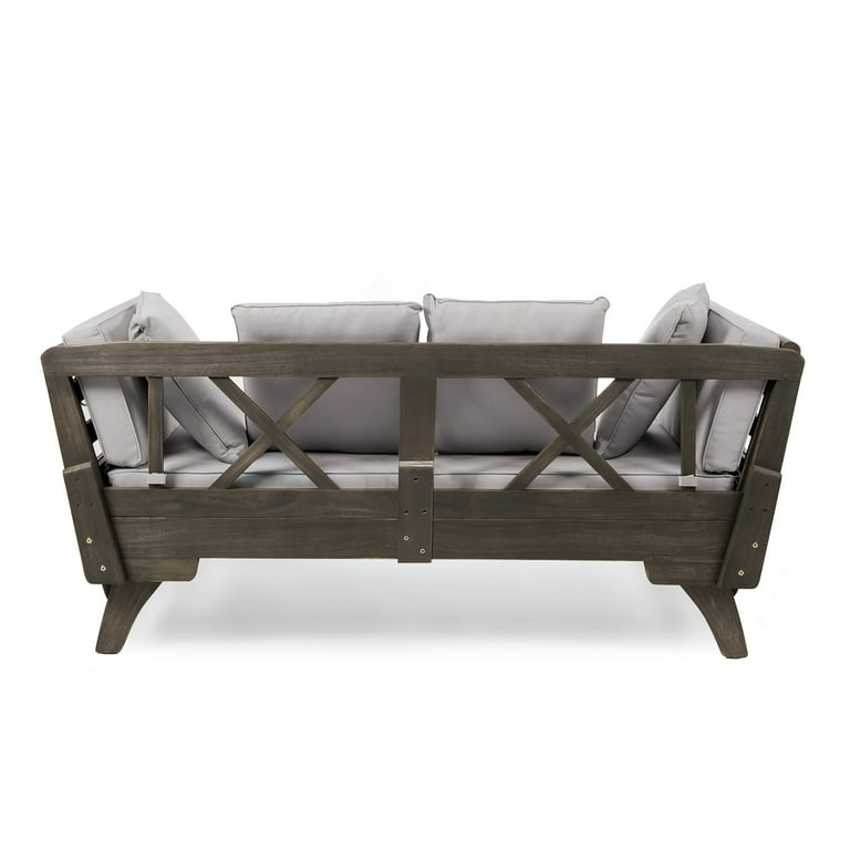 Christopher knight home othello outdoor grey finished acacia wood daybed with light grey water resistant cushions discount
