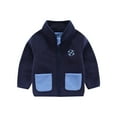 thumbnail image 2 of Fall Saving! HVOBTTY Toddler Zipper Jacket, Kids Fall and Winter Coats, Kids Casual Color Warm Block Fleece Zipper Jacket Navy, 4-5Years, 2 of 4