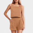 thumbnail image 1 of MKLEKYY Pantalones Cortos Deportivos Para Mujer Conjuntos De 2 Piezas Para Mujer Conjuntos A Juego Pantalones Cortos De Dos Piezas Tops Cortos Conjunto De Ropa De Moda, 1 of 5