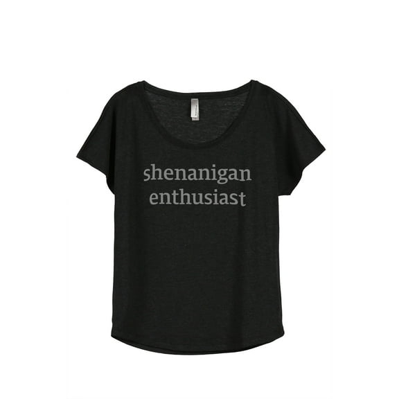 Thread Tank Shenanigan Enthusiast Women's Relaxed Slouchy Dolman T-Shirt Tee Heather Black Small
