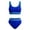 Blue, variant on Kilaqueen Teen Girls Swimsuit Two Piece Color Block Bikini Sets Adjustable Straps High Waist Sporty Bikini Bathing Suit with Chest Pad Swimwear