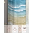 thumbnail image 6 of Teal Blue Gradient Beach Sheer Curtains 2 Panels Set Abstracts Seaside Ocean Wave Coastal Sheer Window Curtains Light Filtering Rod Pocket Voile Drapes for Bedroom Living Room 52"x54", 6 of 8