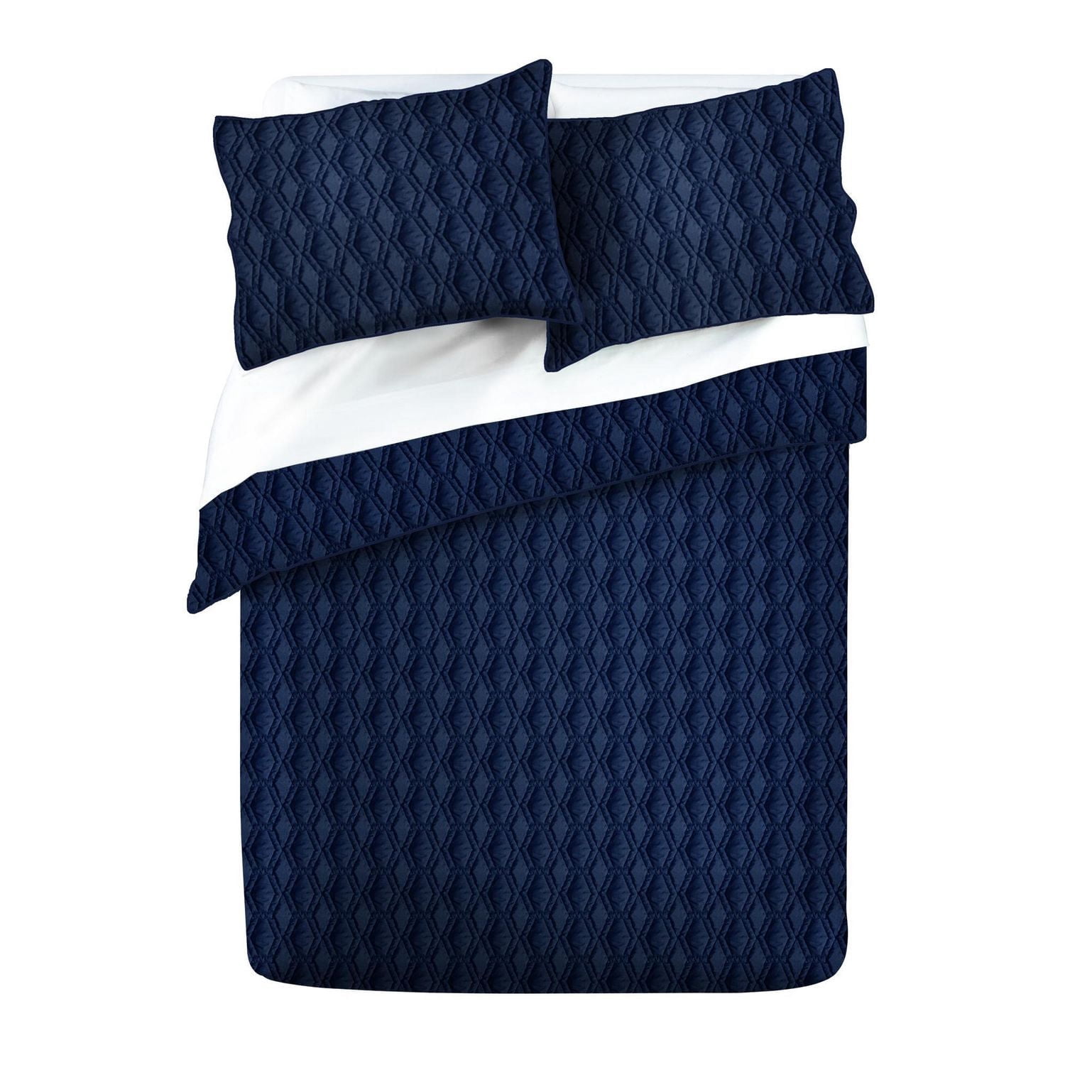 Parure de lit Springmaid bleu marine, couleurs unies, facile d'entretien.