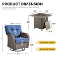 thumbnail image 4 of Bellefurn Outdoor Patio Furniture Set with Fire Pit Table,Outdoor Furniture Set with Swivel Chairs Set of 4,PE Wicker Rattan Patio Conversation Sets for Porch Balcony Patio Deck, 4 of 12