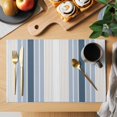thumbnail image 2 of Grey Blue Vertical Stripes Placemats Set of 8 Modern Minimalist Abstract Place Mats Indoor Wipeable Table Mats Washable Cloth Dining Table Placemats for Kitchen Holiday Party Home Decor 13x19 Inch, 2 of 9