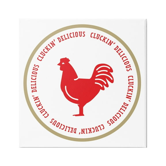 Stupell Industries Cluckin' Delicious Phrase Animals & Insects Painting Gallery Wrapped Canvas Print Wall Art, 17 x 17