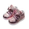 Kids Sneakers Girls Kids' Cartoon Glitter LED Light Up Shoes Unisex PU