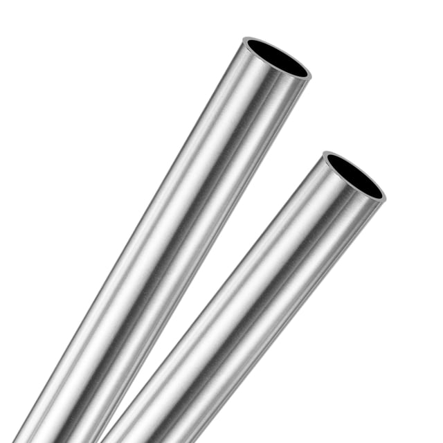 Uxcell Paquete de 2 Tubos de Acero Inoxidable 304 de 300 mm, 11 mm de Diámetro Exterior y 1 mm de Grosor de Pared, Tubos de Acero Inoxidable Sin Costura para Construcción/Mecanizado/DIY