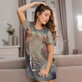 thumbnail image 3 of Lsque Elephant in Smoke Pattern Nightgowns for Women Sleep Shirts Short Sleeve Nightshirt Pullover Nightdress Soft Sleepwear Relaxed Fit Nightdress, 3 of 6