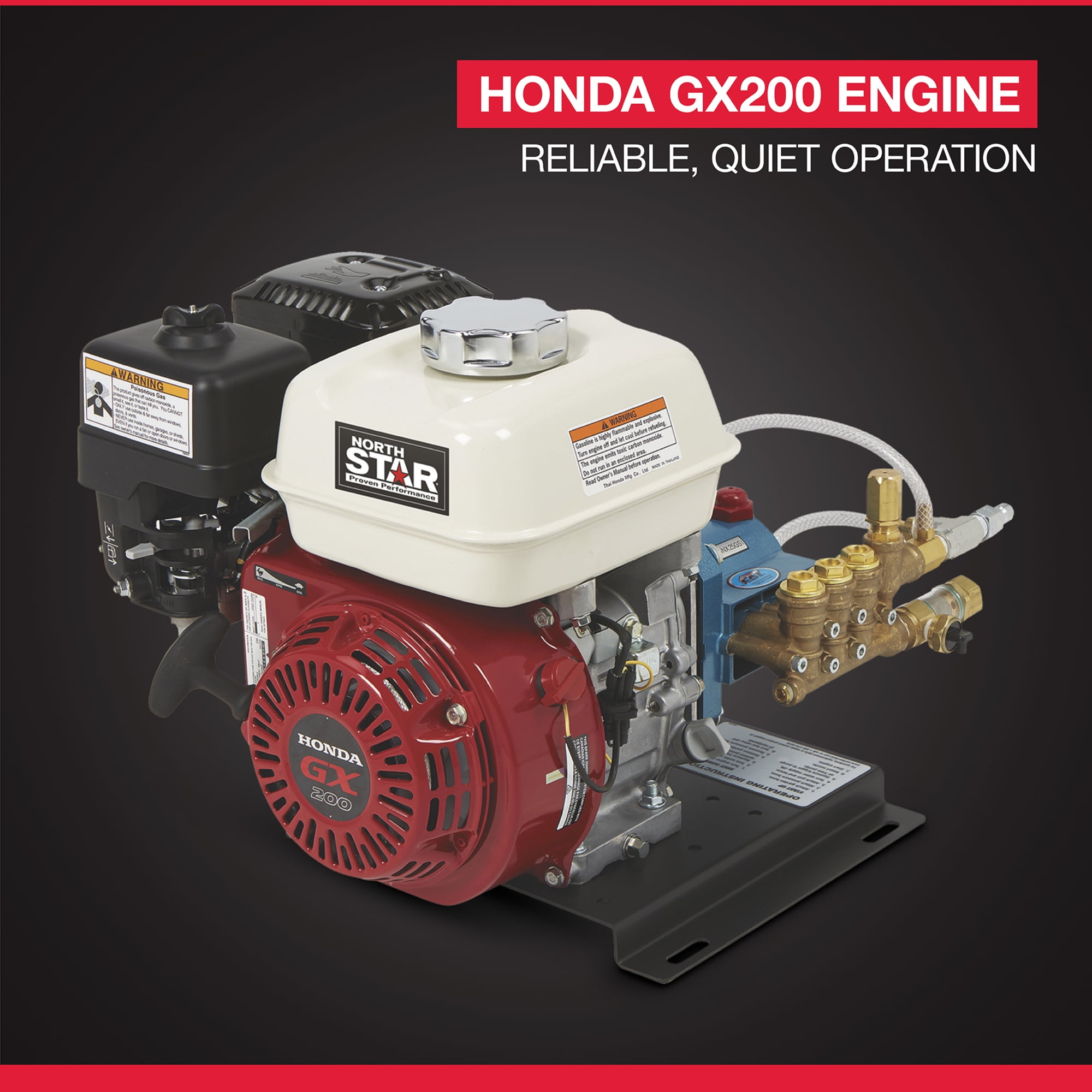 NorthStar Pressure Washer Kit with Honda GX200 Engine, 3300 PSI, 2.5 GPM, CAT 4DNX Pump