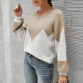 thumbnail image 2 of IROINNID Reduced Womens Sweater Jumper Round Neckline Pullover Sweater Color Block Loose Short Length Long Sleeve Knit Sweater, 2 of 6