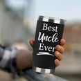 thumbnail image 2 of Uncle Gifts From Niece Uncle Birthday Gifts 20oz Black Best Uncle Ever Tumbler Best Uncle Gifts Christmas Favorite Gifts For Uncle From Nephew Great Bday Presents Travel Cup With Lid Straw, 2 of 6