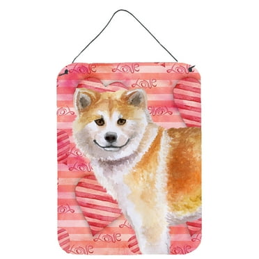 Carolines Treasures BB9765DS1216 Shiba Inu Love Wall or Door Hanging Prints Red 12WX16H multicolor