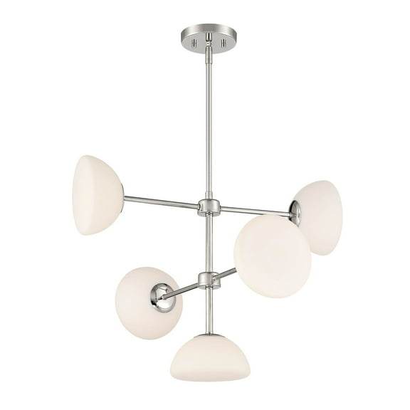 D270H-5CH-PN Designers Fountain Zio - 5 Light Chandelier In Retro Style-18.5 Inches Tall and 24 Inches Wide