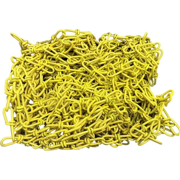2/0 Double Loop Chain, 200ft, Steel Utility Chain, Yellow Coated Link Chain