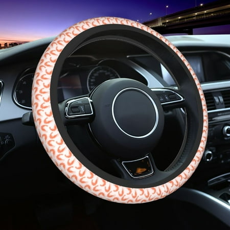 Elastic Steering Wheel Cover Shrimp No.9036 Stretch Thickening Car Steering Wheel Cover Women Men Steering Wheel Protector Universal 15 in