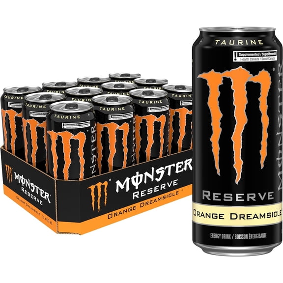 Monster Energy Reserve Orange Dreamsicle Can 12 Pack 16 fl oz, imported from Canada