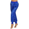 thumbnail image 2 of Aislor Women's Sequins Hip Hop Dance Harem Pants Night Club Elastic High Waist Long Trousers Blue XXL/3XL(4XL), 2 of 7