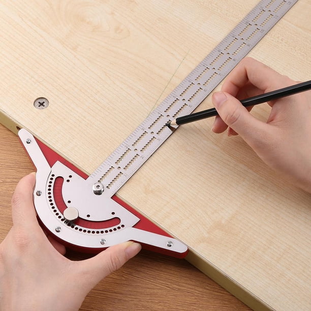 Regla De Ángulo Regla De Ángulo Mark Edge Ruler Transportador de ángulos de 70 grados Medidor de trazado (10 pulgadas)