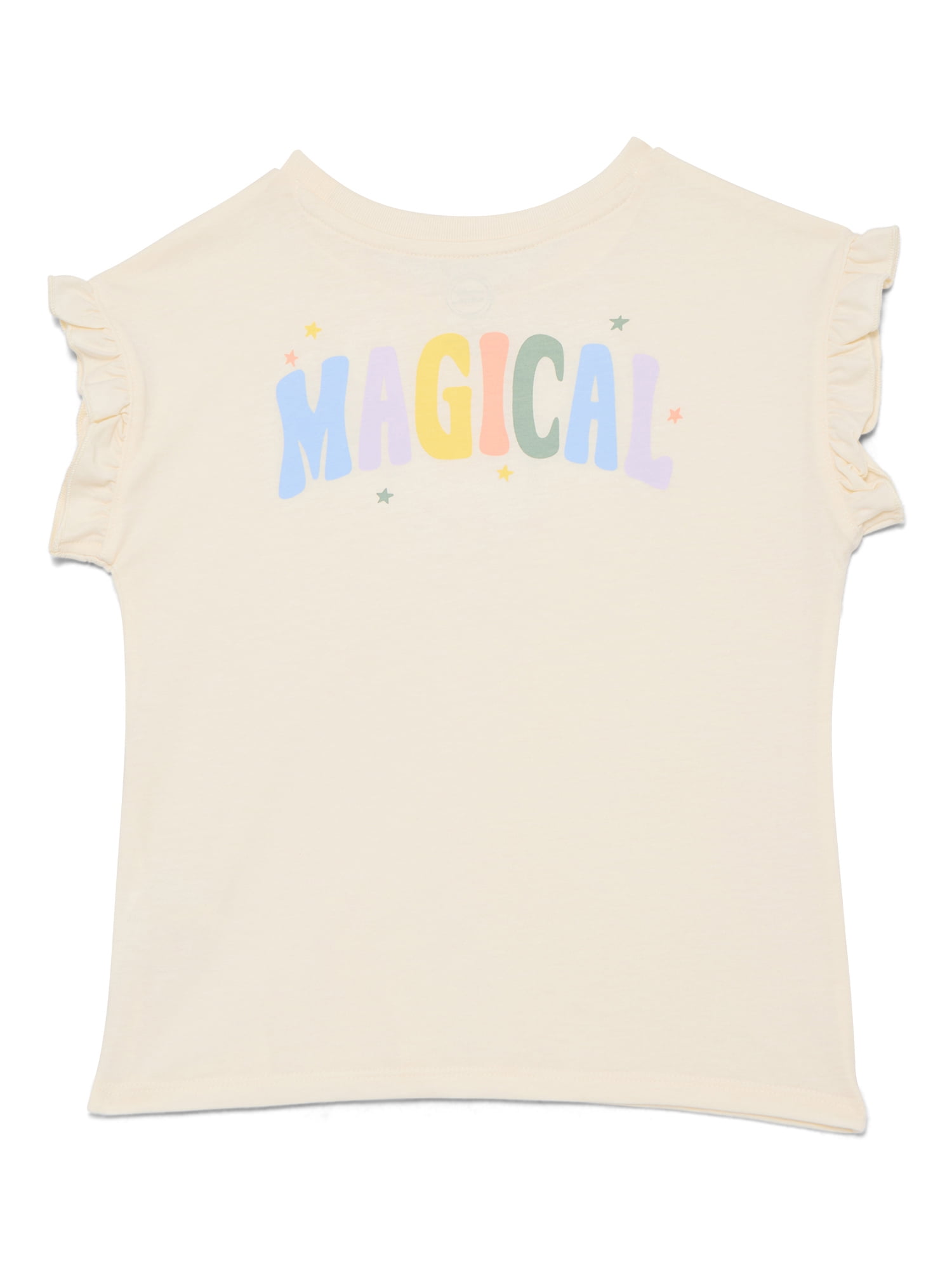 Wonder Nation Girls Ruffle Dolman Tee, Sizes 4-10