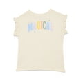thumbnail image 3 of Wonder Nation Girls Ruffle Dolman Tee, Sizes 4-10, 3 of 3