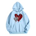 thumbnail image 3 of WEAIXIMIUNG Chandail en Molleton pour Femmes Zip Sans Capuche Col Rond Poche Imprimé Cœur Saint-Valentin Manches Longues, 3 of 3