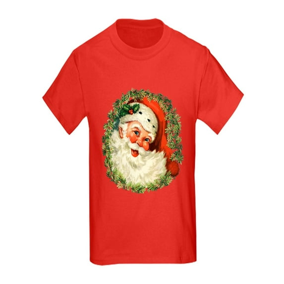 CafePress - Vintage Santa T Shirt - Kids Dark T-Shirt