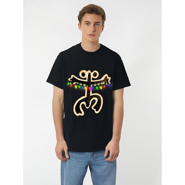 1 pcs, 100% Cotton, Puerto Rican Christmas Gift Pattern Letter Printed T-Shirt, Seasonal Casual New Wave Men's T-Shirt, Round Neck High Street Cotton Short Sleeve T-Shirt, Trendy Premium T-S