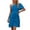 Blue-03, variant on Women's One Shoulder Dress Short Sleeve Cinch Waist Ruffle Midi Dresses Casual Party & Beach Vacation Wear