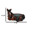thumbnail image 2 of Rustic Western Brown Chestnut Horse Coaster Holder with Horseshoe Coasters Set, 2 of 9