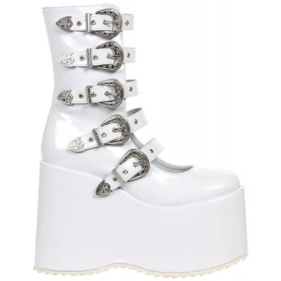 500-ASH PlatformBoots Adult White - Size 6