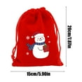 thumbnail image 2 of Christmas Gift Bag, Drawstring Flannel Bag, Red Christmas Candy Packaging Bag with Snowman Pattern, 7.87x5.91 Inch Small Christmas Gift Bag, Soft Durable Cloth Material, 2 of 7