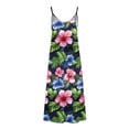 thumbnail image 4 of Robe d'Été pour Femmes Sans Manches Col en V Imprimée Décontractée Longue Maxi Robe pour Plage Vacances Extérieur, 4 of 8