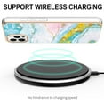 thumbnail image 4 of SaniMore for iPhone 14 Pro 6.1" 2022 Case with Wireless Charging Shockproof TPU Backplane Glitter Marble Fashion Design Anti-drop Anti-fingerprint Skin-feel Cover For iPhone 14 Pro, Green/Pink, 4 of 5