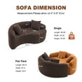 thumbnail image 2 of Newest Full Compression Sponge Loveseat, S-Curved Dual-Depth Sofa, Brown Chenille Modular For Small Spaces & Meditation, 400 Lbs 66.9"L, 2 of 7