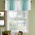 thumbnail image 4 of Aqua Teal White Ombre Valances for Windows, Decorative Rod Pocket Window Valance Curtains, Modern Abstract Art Farmhouse Gradient Short Curtain Drapes for Kitchen/Living Room, 2 Panels, 42" W x 18" L, 4 of 8