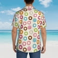 thumbnail image 4 of Sikiie Colorful Donuts Print Men's Hawaiian Shirt, Summer Beach Button Pocket Short Sleeve T-Shirt,3X-Large, 4 of 7