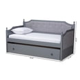 thumbnail image 2 of Bowery Hill Traditional Wood Upholstered Twin Daybed with Trundle in Gray, 2 of 10