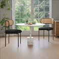 thumbnail image 3 of MAYEERTY 4-Pack Black Modern Upholstered Dining Chairs, Rattan Back, Metal Legs, Kitchen Accent, 3 of 7