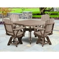 thumbnail image 2 of American Furniture Classics Dining Height Square Table in Weatherwood with a Tudor Brown Base, 2 of 7
